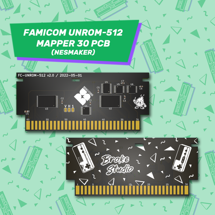 Famicom UNROM-512 (mapper 30) PCB (NesMaker) Famicom UNROM-512 (mapper 30) PCB (NesMaker)
